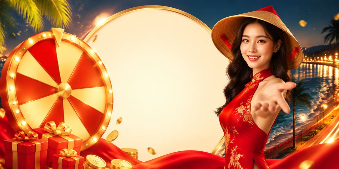 Người chơi Phan Thiết đội nón lá tham gia Roulette trực tuyến dưới ánh đèn neon
